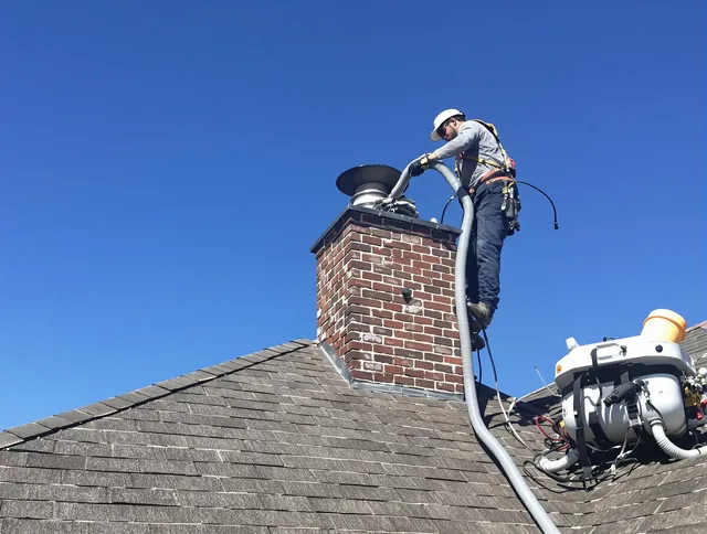 Dedicated Daytona Beach Chimney Sweep team member cleaning a chimney in Daytona Beach, FL