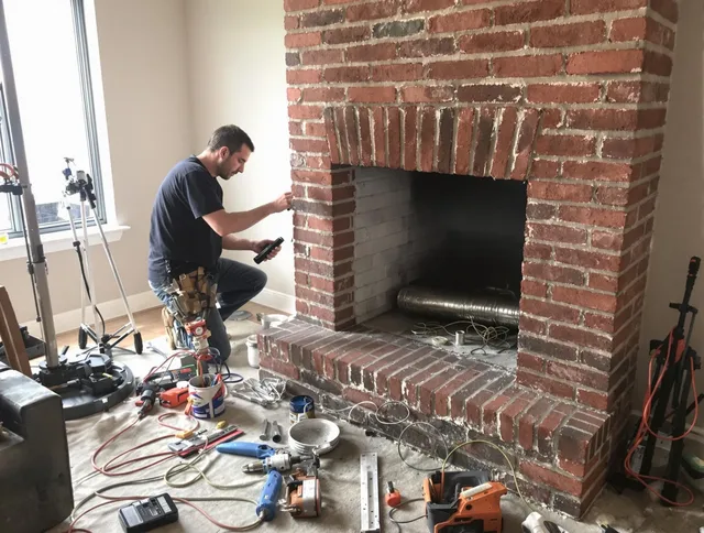 Daytona Beach Chimney Sweep specialist finalizing chimney liner service in Daytona Beach, FL