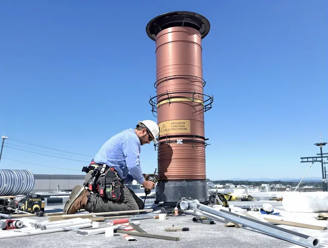 Installed chimney liner by Daytona Beach Chimney Sweep in Daytona Beach, FL