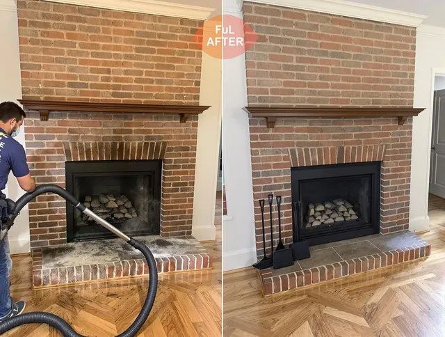 Daytona Beach Chimney Sweep carefully sanitizing a fireplace in Daytona Beach, FL