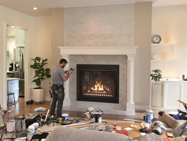 Newly installed fireplace by Daytona Beach Chimney Sweep in Daytona Beach, FL